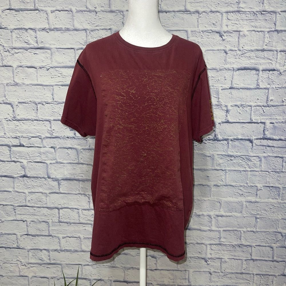 Raw yarn industries trust god splatter shirt